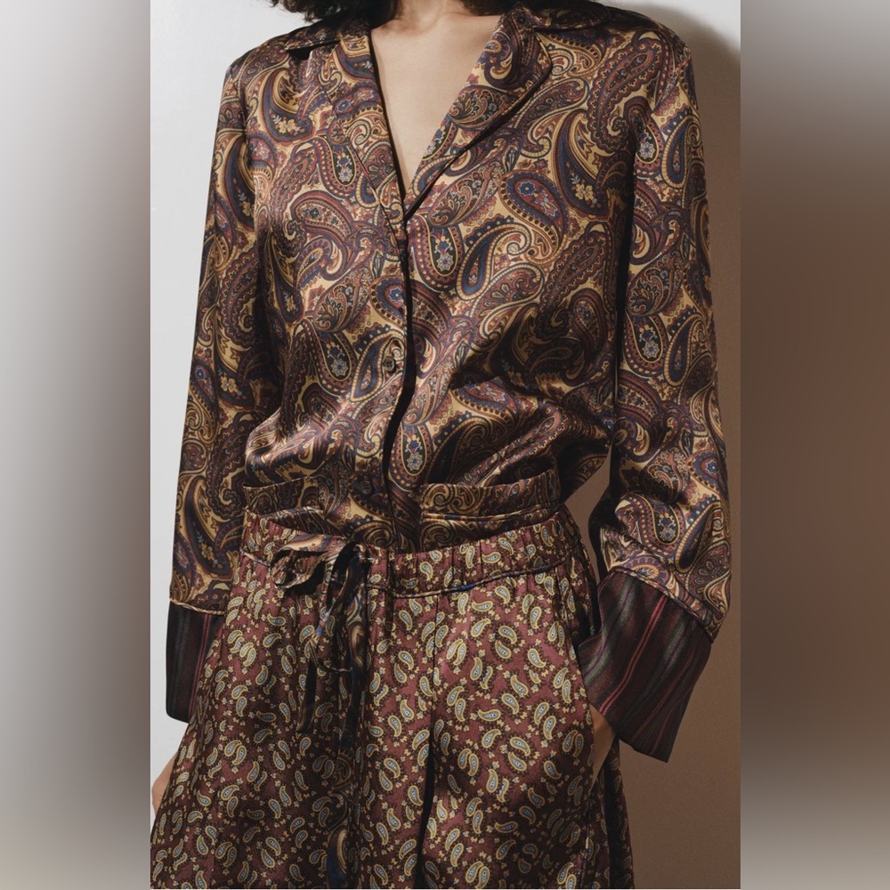 ZARA | Paisley Pajama Shirt | NWT Small - Picture 4 of 7